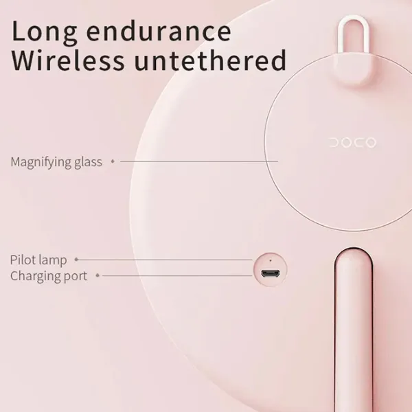 Зеркало для макияжа Xiaomi Doco Pro Односторонняя / Розовый photo 3