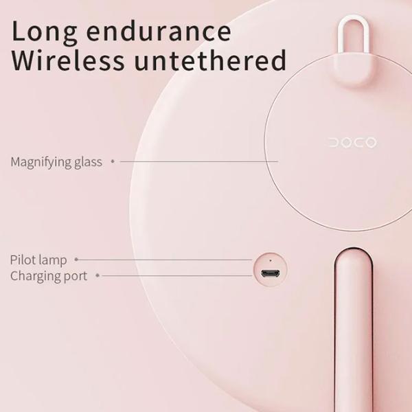 Зеркало для макияжа Xiaomi Doco Pro Односторонняя / Розовый photo 3