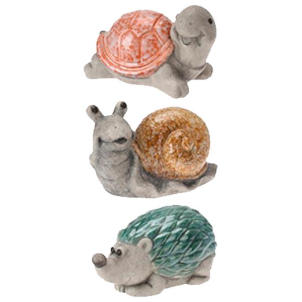 Figurină de gradină ProGarden Broască țestoasă, arici, melc Ceramică / Multicolor photo 2