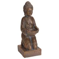 Figurină de gradină H&S Buddha în genunchi Ceramică / Brown