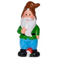 Figurină de gradină ProGarden Pitic cu floare Ceramică / Multicolor