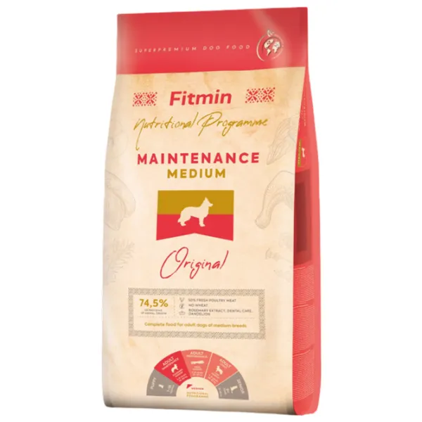 Hrană pentru câini uscată Fitmin Maintenance  2.5 kg / Carne  photo 1 Hrană pentru câini uscată Fitmin Maintenance  2.5 kg / Carne  photo 1