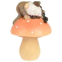 Figurină de gradină ProGarden Pitic pe ciupearcă Policeramică / Multicolor