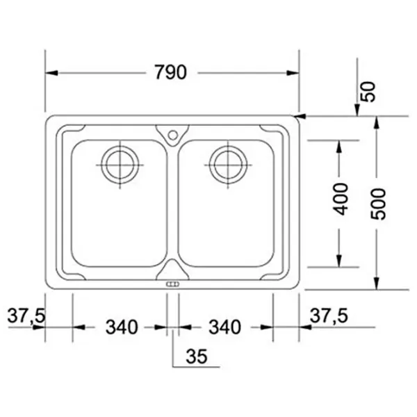 Кухонная мойка Franke LLX 620 79 x 50 / Нержавеющая сталь / Серебряный photo 2