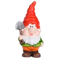 Figurină de gradină ProGarden Pitic cu căciulă mototolită Ceramică / Multicolor