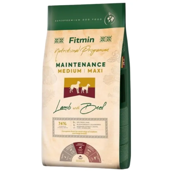Hrană pentru câini uscată Fitmin Medium Maxi Maintenance  2.5 kg / Miel, vită photo 1 Hrană pentru câini uscată Fitmin Medium Maxi Maintenance  2.5 kg / Miel, vită photo 1