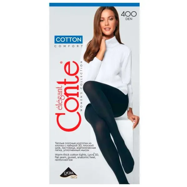 Colanți pentru femei Conte COTTON_400 2 / Black photo 2 Colanți pentru femei Conte COTTON_400 2 / Black photo 2