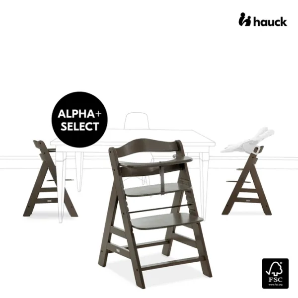 Стульчик для кормления Hauck Alpha Select (4007923661307) / 6 месяцев / Коричневый  photo 4