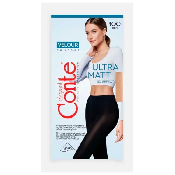 Colanți pentru femei Conte VELOUR TOP_100 2 / Black photo 3 Colanți pentru femei Conte VELOUR TOP_100 2 / Black photo 3