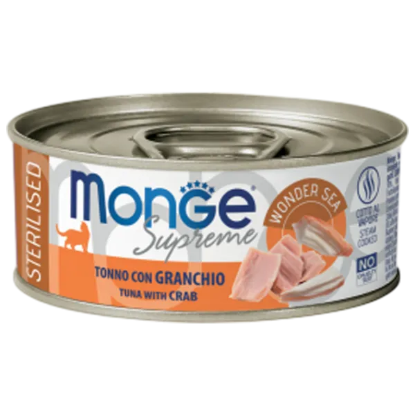 Корм для кошек влажный Monge Supreme M00788 0.08 кг / Тунец, краб photo 1