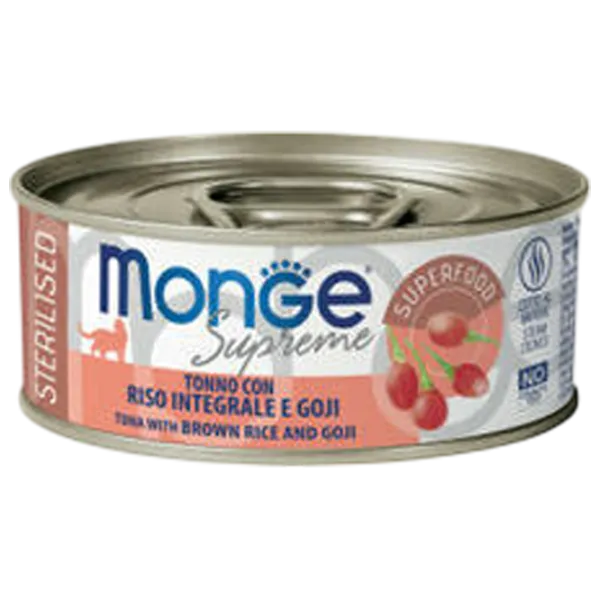 Корм для кошек влажный Monge Supreme M00783 0.08 кг / Тунец, рис, фасоль гой photo 1