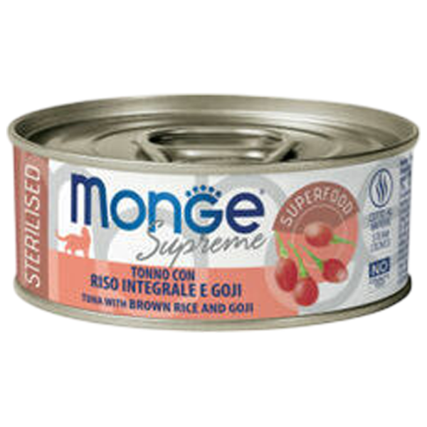 Корм для кошек влажный Monge Supreme M00783 0.08 кг / Тунец, рис, фасоль гой photo 1