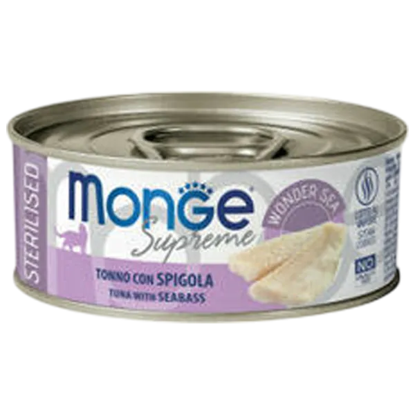Корм для кошек влажный Monge Supreme M00793 0.08 кг / Тунец, Сибас photo 1