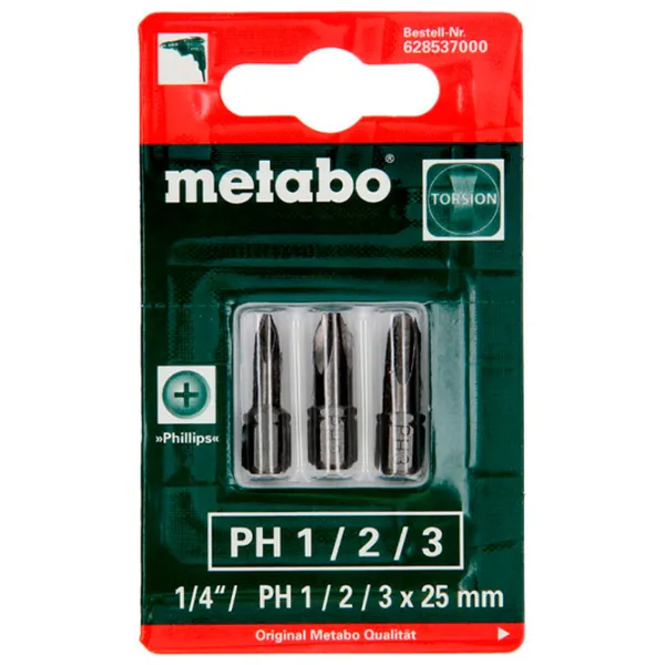 Набор бит Metabo 628537000 Количество в наборе - 3 photo 1