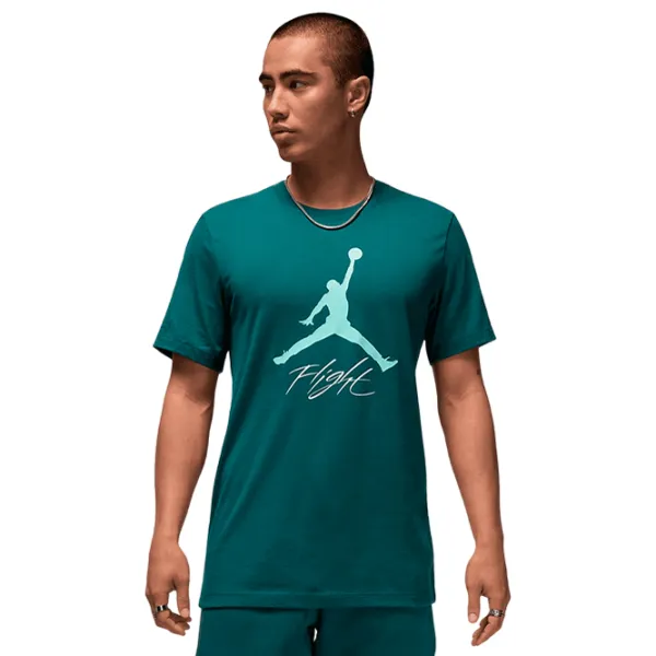 Футболка для мужчин Nike Jumpman Flight Hbr Tee 100% хлопок / Тёмно-зелёный photo 1