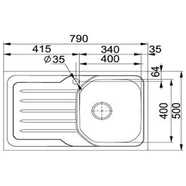 Кухонная мойка Franke OLL 611 DR 79 x 50 / Нержавеющая сталь / Серебряный photo 2