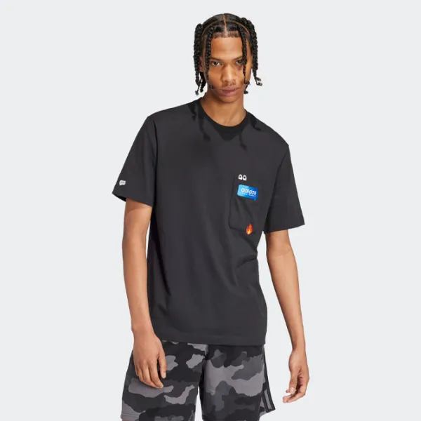 Tricou pentru bărbați Adidas M Remoji Pocket Graphic Tee 100% bumbac / Black photo 2