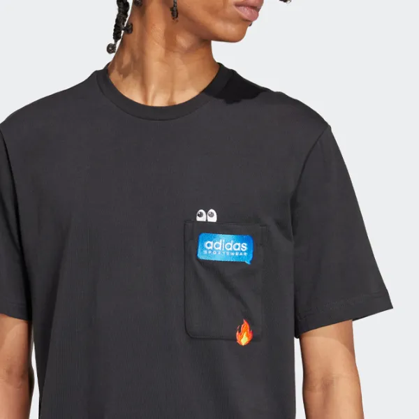 Футболка для мужчин Adidas M Remoji Pocket Graphic Tee 100% хлопок / Черный photo 6