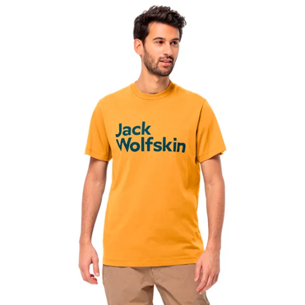 Tricou pentru bărbați Jack Wolfskin Brand T M 100% bumbac / Yellow photo 2