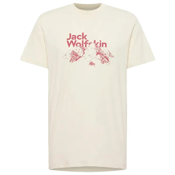 Tricou pentru bărbați Jack Wolfskin Bergblick T M 100% bumbac / Beige photo 1