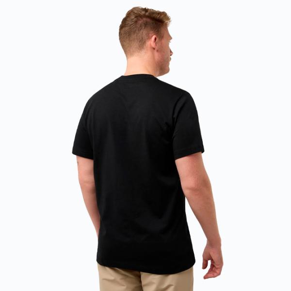 Tricou pentru bărbați Jack Wolfskin Bergblick T M 100% bumbac / Black photo 2