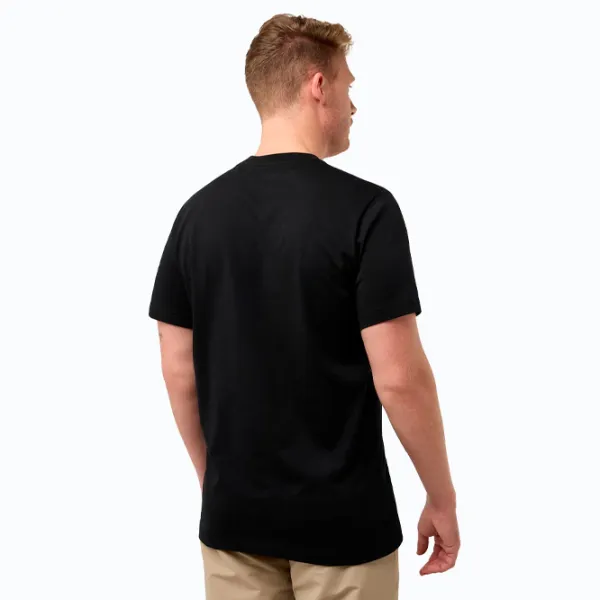Tricou pentru bărbați Jack Wolfskin Bergblick T M 100% bumbac / Black photo 2