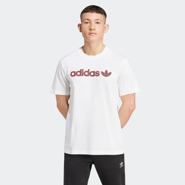 Tricou pentru bărbați Adidas Graphic Tee 100% bumbac / White photo 2