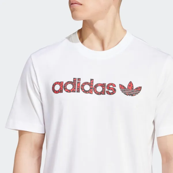 Tricou pentru bărbați Adidas Graphic Tee 100% bumbac / White photo 5