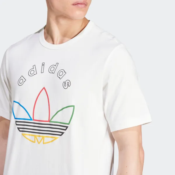 Футболка для мужчин Adidas Graphic Tee 100% хлопок / Белый-Многоцветный photo 5