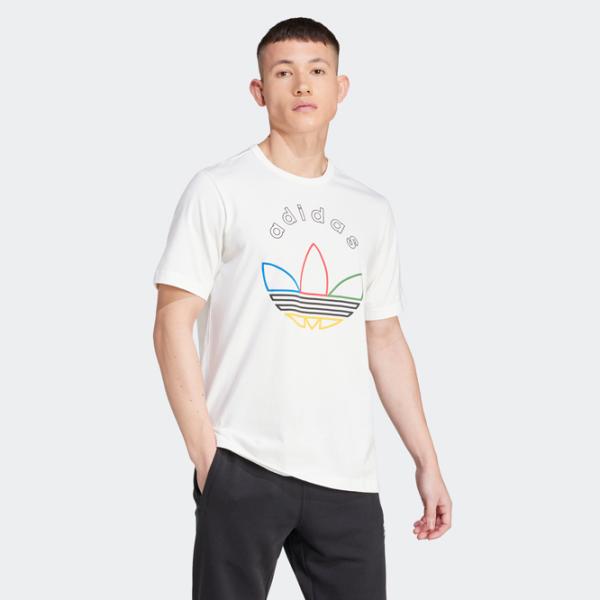 Футболка для мужчин Adidas Graphic Tee 100% хлопок / Белый-Многоцветный photo 2