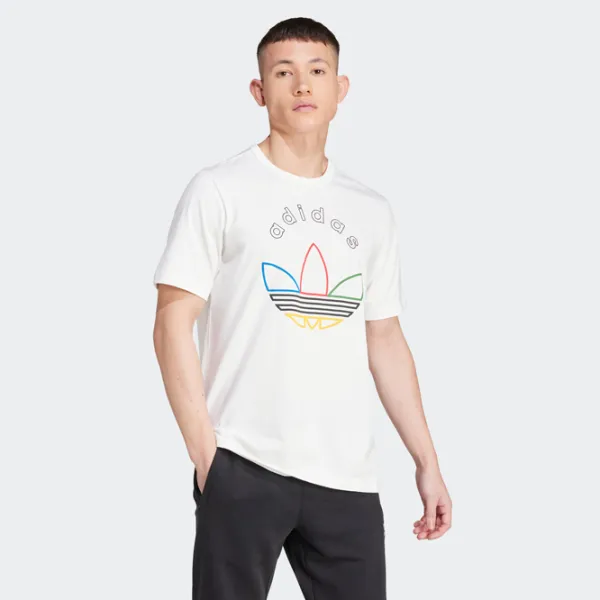 Tricou pentru bărbați Adidas Graphic Tee 100% bumbac / White-Multicolor photo 2