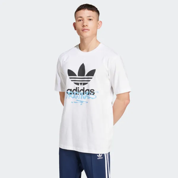 Tricou pentru bărbați Adidas Training Supply Street Tee 1 100% bumbac / White photo 2