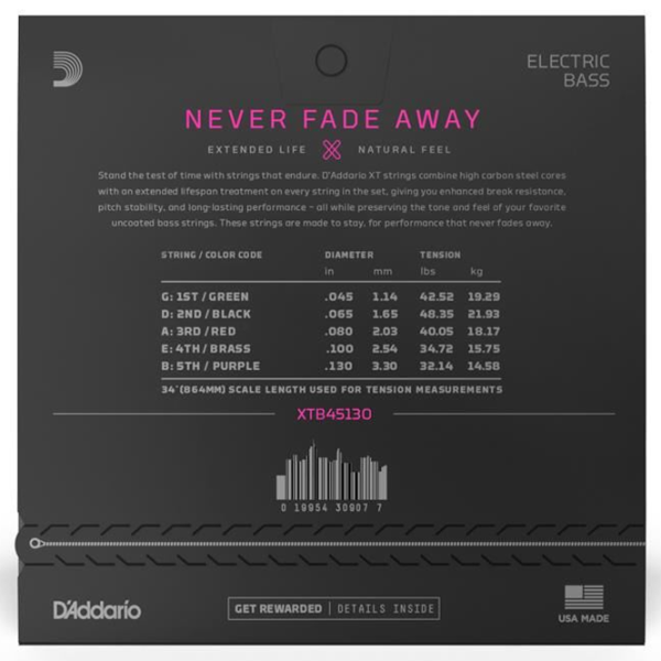 Coardă D'Addario XTB45130  Silver / Nichel photo 3