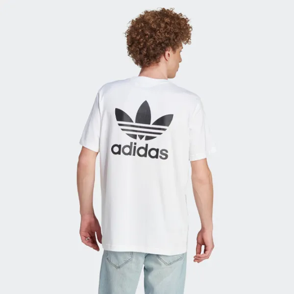 Tricou pentru bărbați Adidas Back+Front Trefoil Tee 100% bumbac / White photo 3 Tricou pentru bărbați Adidas Back+Front Trefoil Tee 100% bumbac / White photo 3