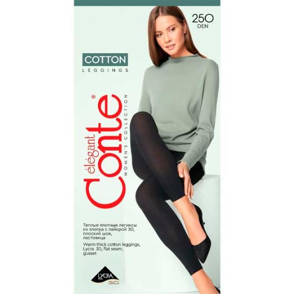 Колготки для женщин Conte COTTON LEGGINGS_250 6 / Черный photo 2