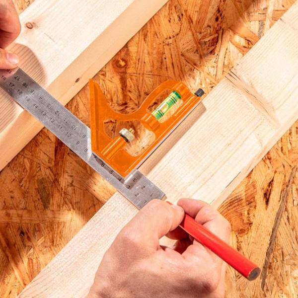 Echer combinat NEO Tools 72-125 300 mm Dreptunghiulară / Aluminiu photo 3