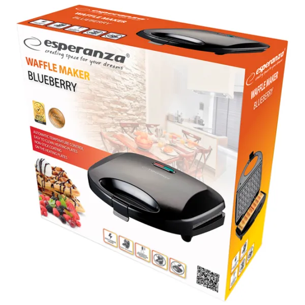 Aparat vafe Esperanza EKT008 1000 W / Black photo 4