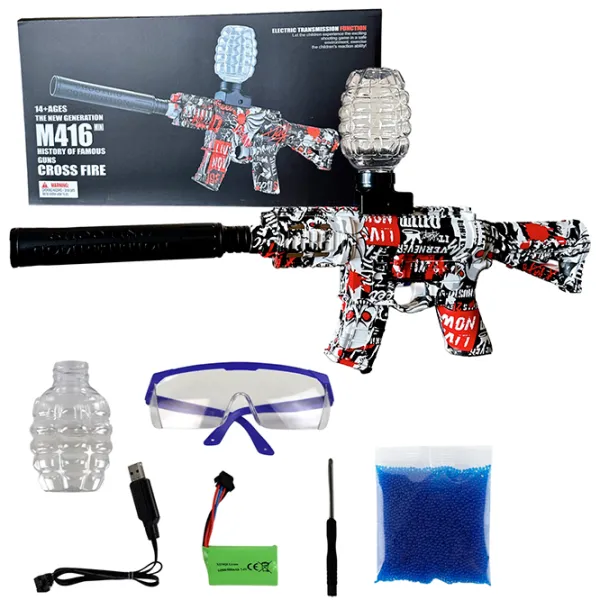 Игрушечный автомат Blaster M416 Mini RS-509C 14+ / Гелевые шарики / Красный photo 5