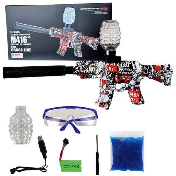 Игрушечный автомат Blaster M416 Mini RS-509C 14+ / Гелевые шарики / Красный photo 5