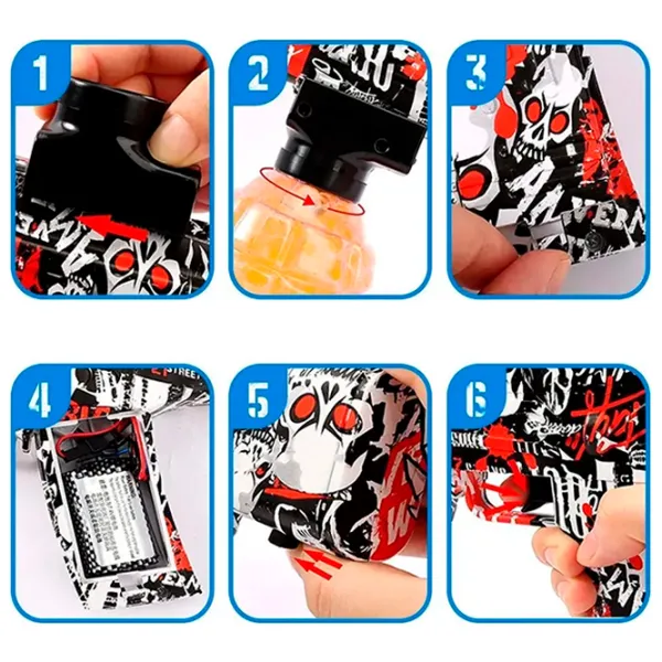 Игрушечный автомат Blaster Mini Uzi RS-511C 14+ / Гелевые шарики / Красный photo 3