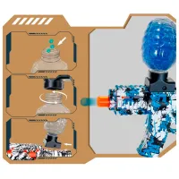 Игрушечный автомат Blaster Mini Uzi RS-511C 14+ / Гелевые шарики / Синий photo 2