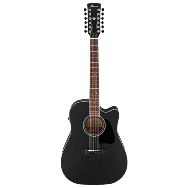 Chitară electro-acustică Ibanez AW8412CE-WK 4/4, Dreadnought, Black photo 1