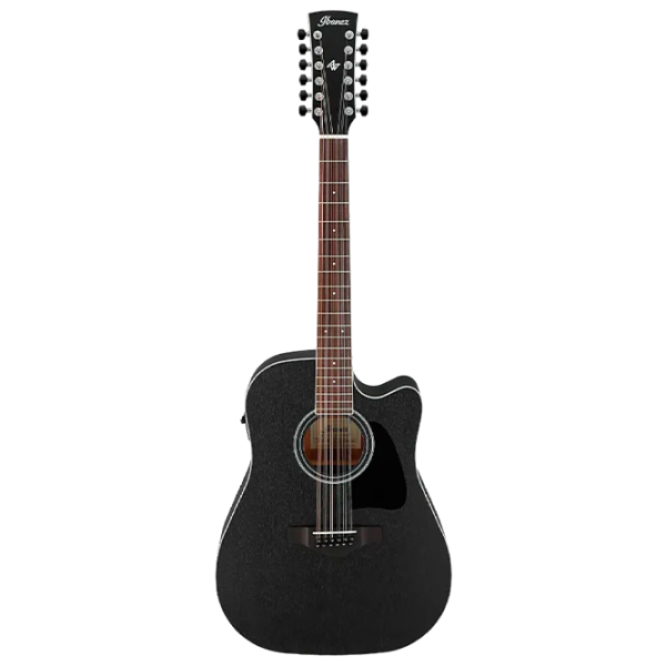 Chitară electro-acustică Ibanez AW8412CE-WK 4/4, Dreadnought, Black photo 1