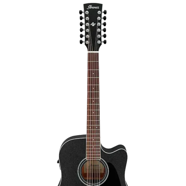 Chitară electro-acustică Ibanez AW8412CE-WK 4/4, Dreadnought, Black photo 3