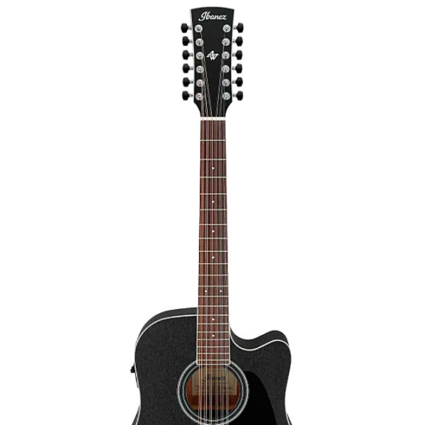 Chitară electro-acustică Ibanez AW8412CE-WK 4/4, Dreadnought, Black photo 3