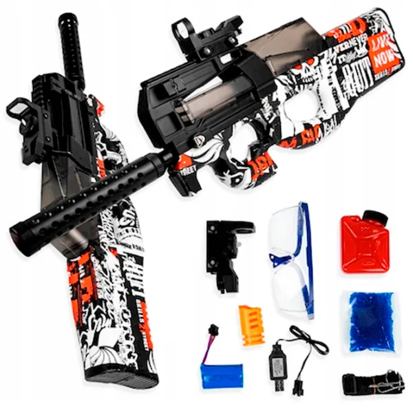 Игрушечный автомат Blaster P90 RS516C 14+ / Гелевые шарики / Красный photo 6