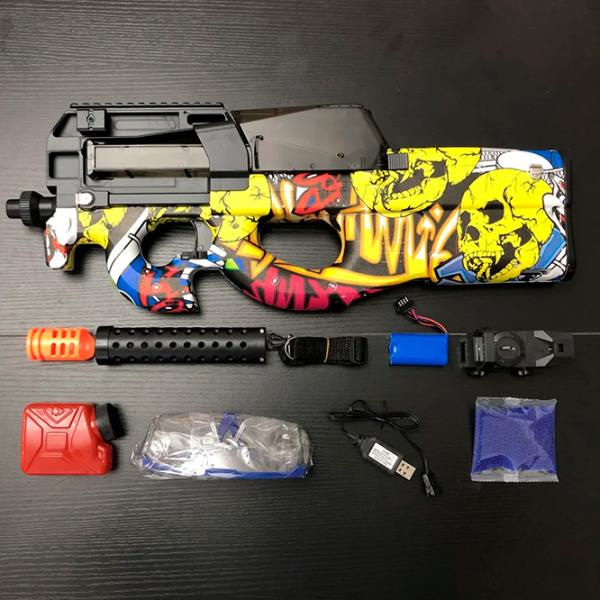 Pistol automat de jucărie Blaster P90 RS516C 14+ / Bile gel / Yellow photo 3