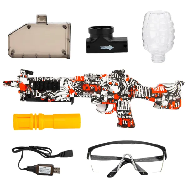 Игрушечный автомат Blaster M249 RS-520C 14+ / Гелевые шарики / Красный photo 6