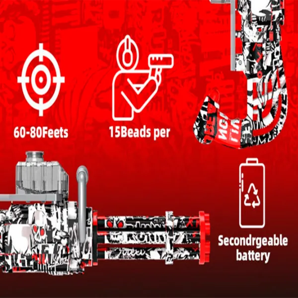 Игрушечный автомат Blaster Catling RS-506C 14+ / Гелевые шарики / Красный photo 7