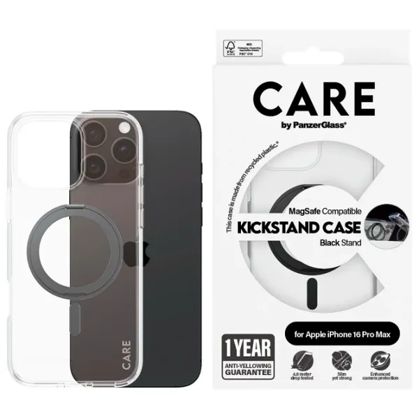 Husă pentru smartphone Apple iPhone 16 Pro Max PanzerGlass / MagSafe Back / PC / Black Transparent photo 3